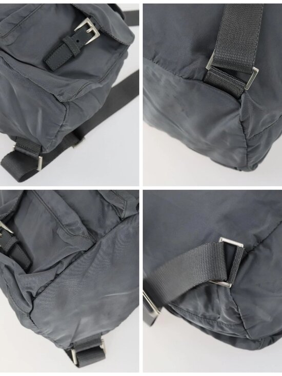 PRADA Backpack Nylon Gray Silver Auth gh1547 main image 9